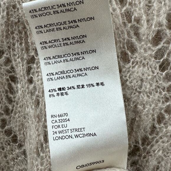 Free People Say Hello Sweater Taupe Brown Size Medium - Picture 6 of 7